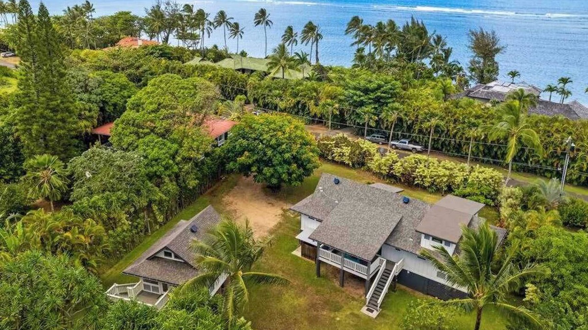 Kilauea House | Anini Beach Home with Guesthouse, Steps to Sand