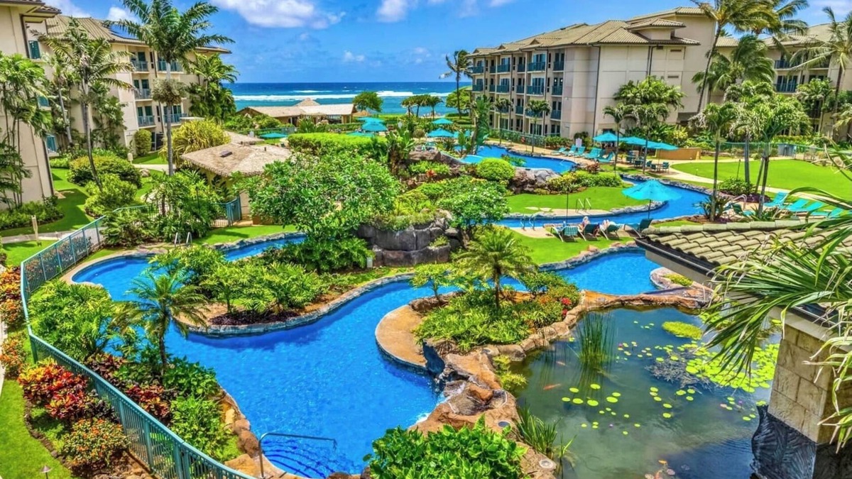 Wailua Resort | BEACH FRONT RESORT/SPA LARGE LUXURY GRAND SUITE! 2BED/3BATH/3BALCONY