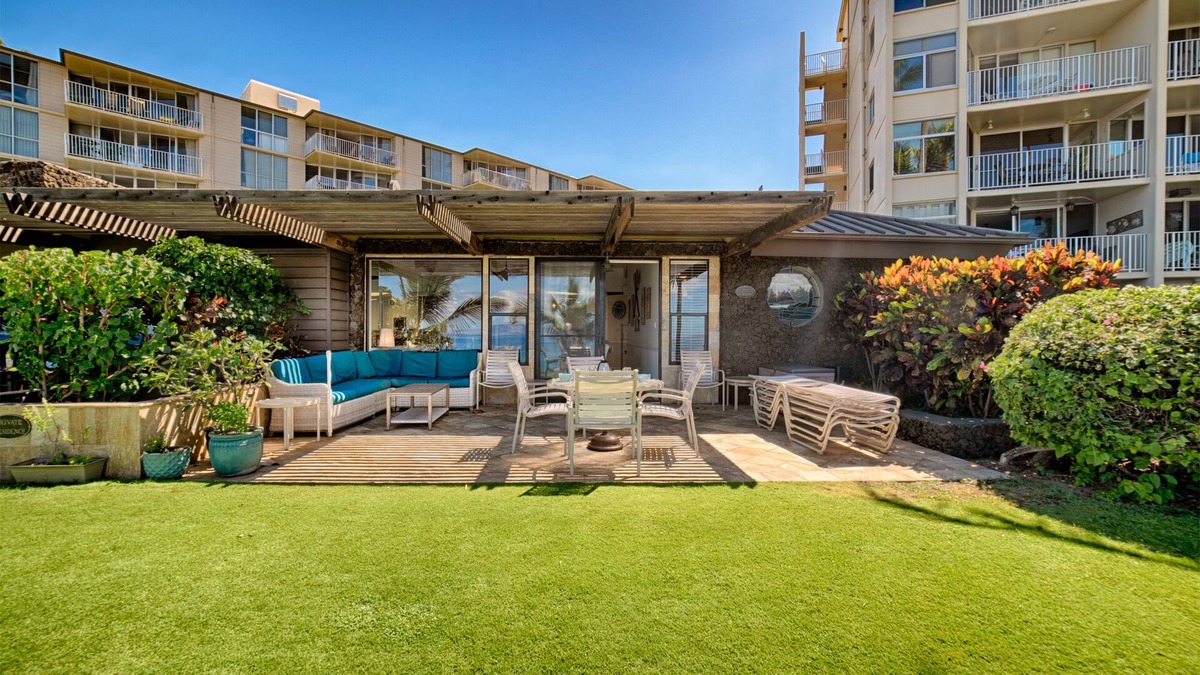 Kihei Condo | Beachfront Bungalow with Stunning Ocean Views at Hale Pau Hana on Kam II Beach.