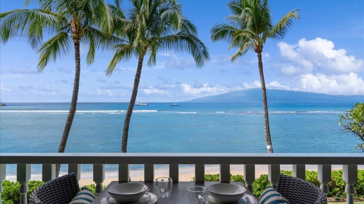 Historic Lahaina Front Street Condo | Beachfront Lahaina Shores 203 | Direct Oceanfront Studio