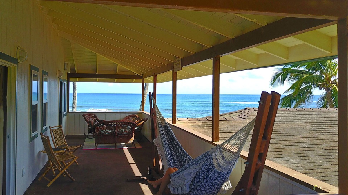 Mokuleia House | Coconut Cabana Stunning North Shore direct beach/ocean front home Waialua 30 nts