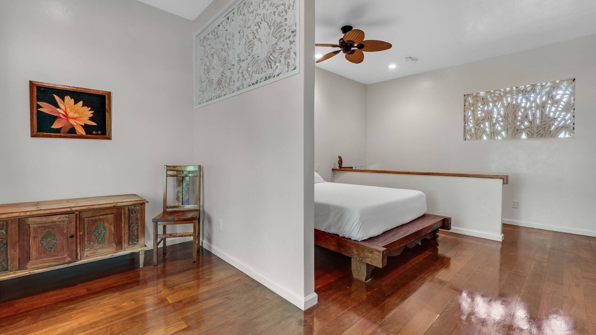 Honokaa House | Cozy Ohana suite with private patio, deck, & tropical garden setting
