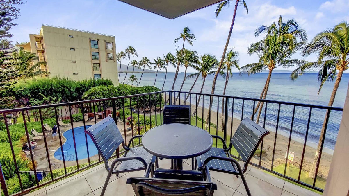 Kihei Condo | Kealia Resort 304 - Stunning Ocean Views from Both Bedrooms - Beachfront Gem!