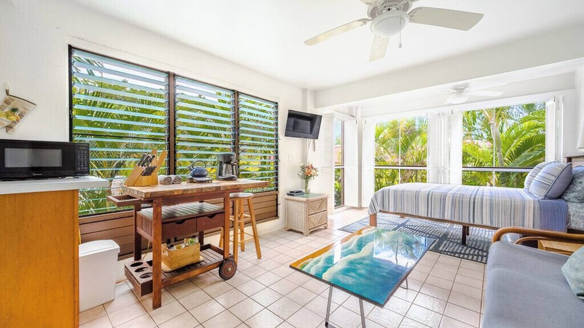 Kahaluu Bay Apartment | Kona coast studio, great rates free HS-WIFI, Parking, Walk to Magics & Kahalu'u