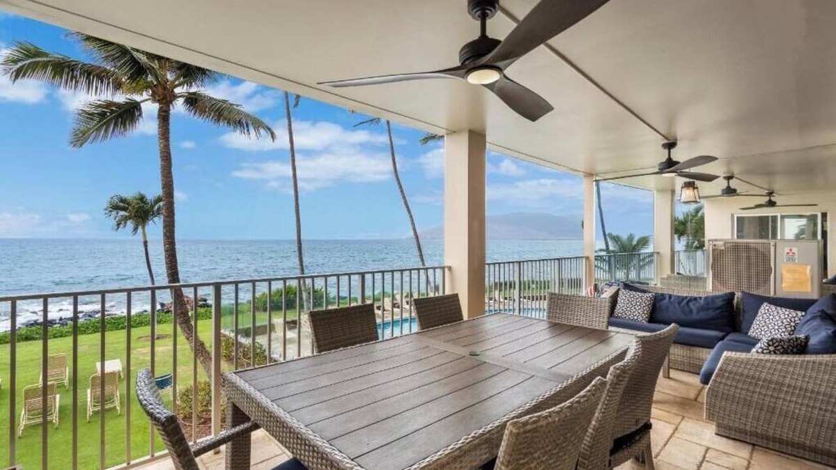 Kihei Condo | Luxury by the Waves:Royal Mauian 218-Your Premium Oceanfront Sanctuary!-With A/C