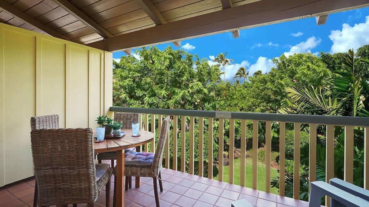 Poipu Apartment | NEW A/C - Two Bedroom Sleep 6 with Pool steps to Ocean and Amazing Sunsets!