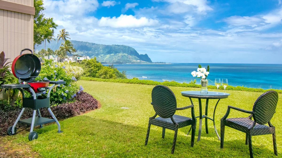 Princeville Condo | New Furnishings! Panoramic Ocean and Mount Makana Views