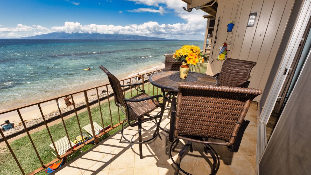 Honokowai Condo | Oceanfront well-stocked home 20 ft from the ocean to relax and recharge