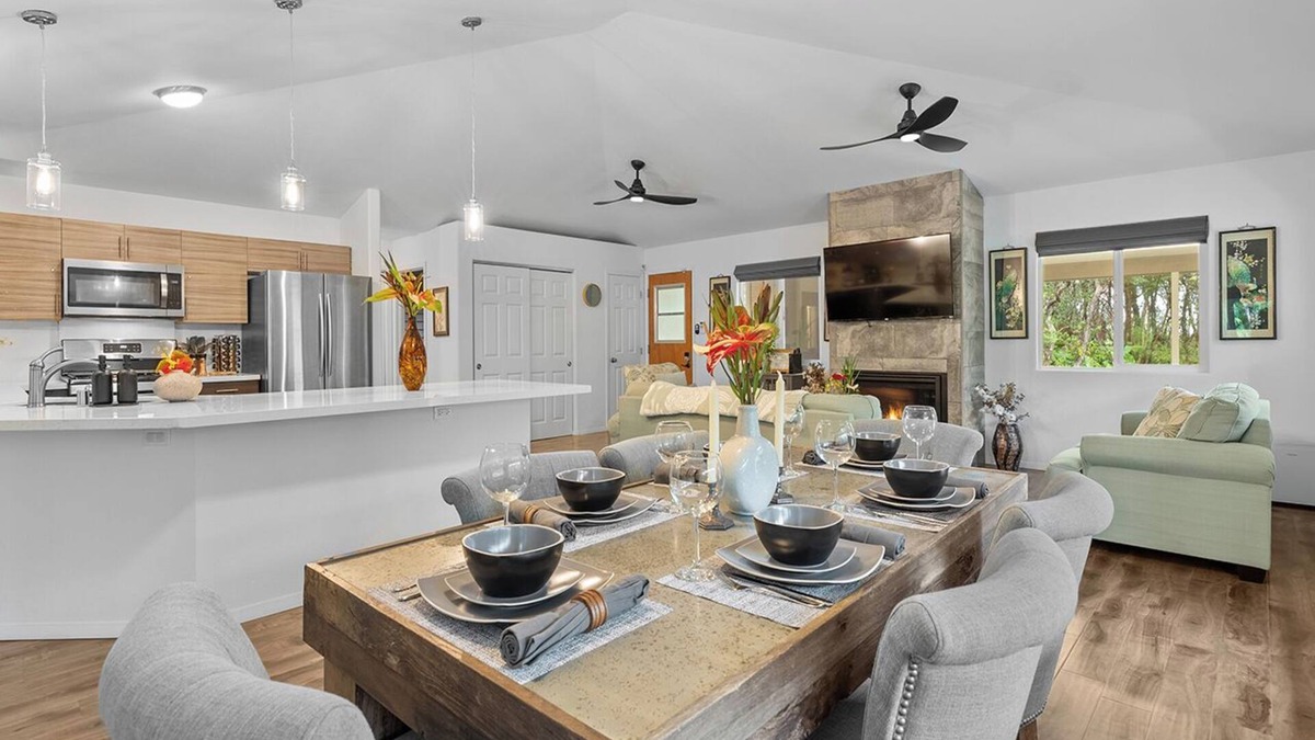 Volcano House | Ohia Lehua Hale-Hot Tub-Fireplace-Fire Table-3-Bed, 2-Bath Newly Renovated Home