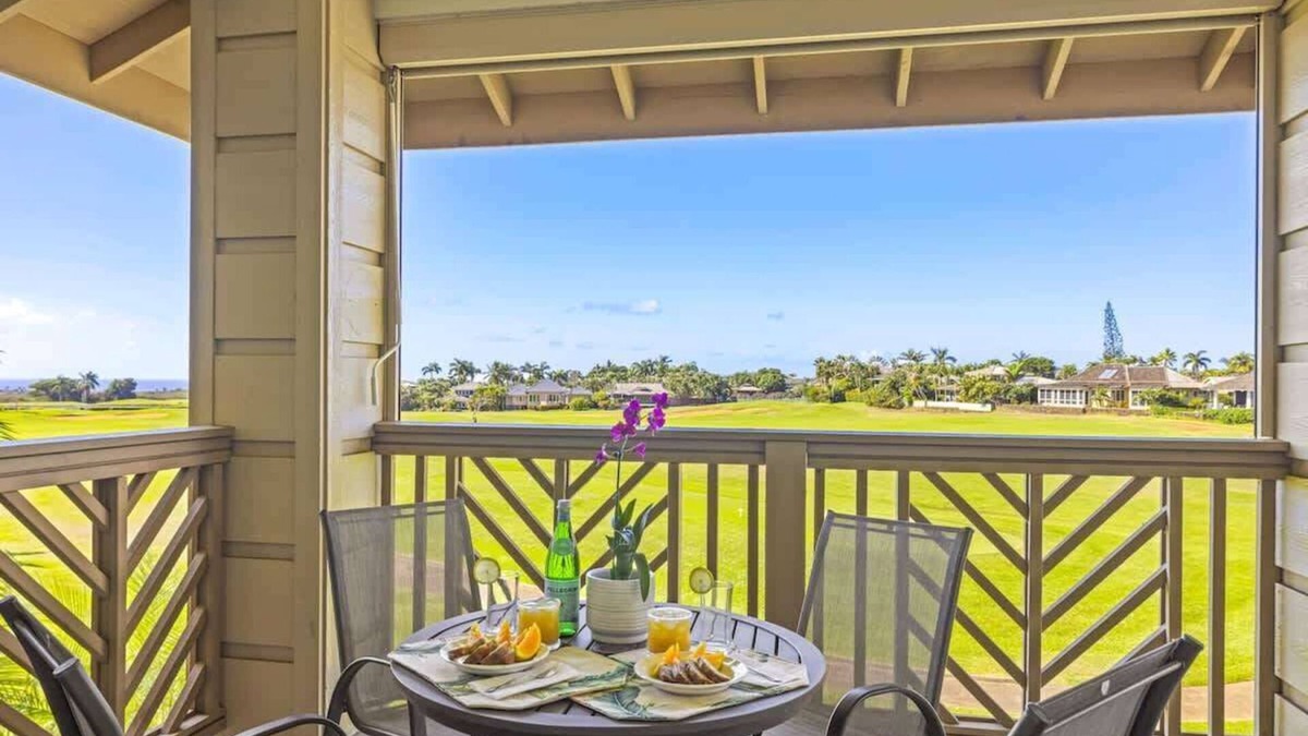 Poipu Condo | Pili Mai 6I – Lovely ocean, mountain, and sunset views overlooking the Kiahuna Golf Course