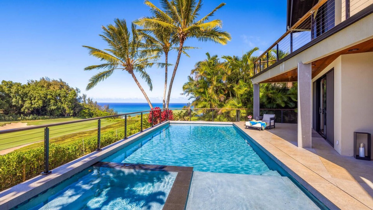 Queen Emmas Bluffs House | Princeville Ocean View With Pool and Spa