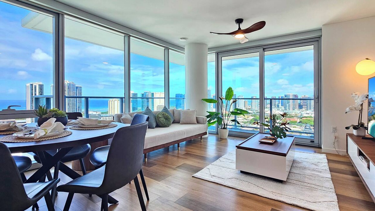 Ala Moana Condo | Serene High-Rise Escape with Ocean Views & Sunset
