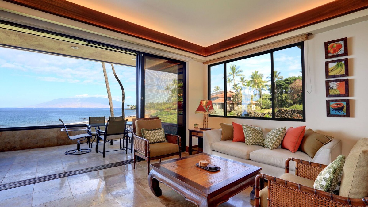 Wailea Condo | Stunning Beachfront Luxurious Corner Condo - Makena Surf E206 Enchanting Grounds