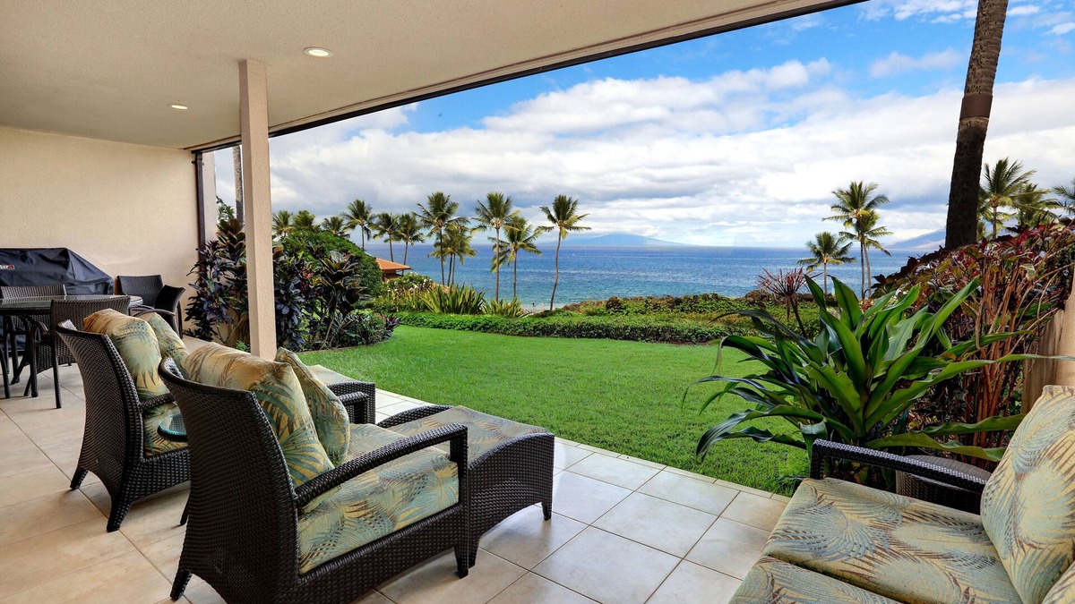 Wailea Condo | Sweeping Ocean Views - Makena Surf Resort C-106 - Peaceful Ground Level Gem