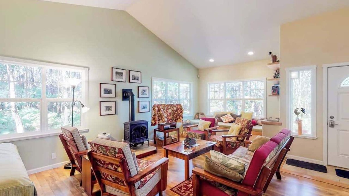 Volcano House | Volcano Retreat with Full Kitchen, Gas Fireplace & Lanais