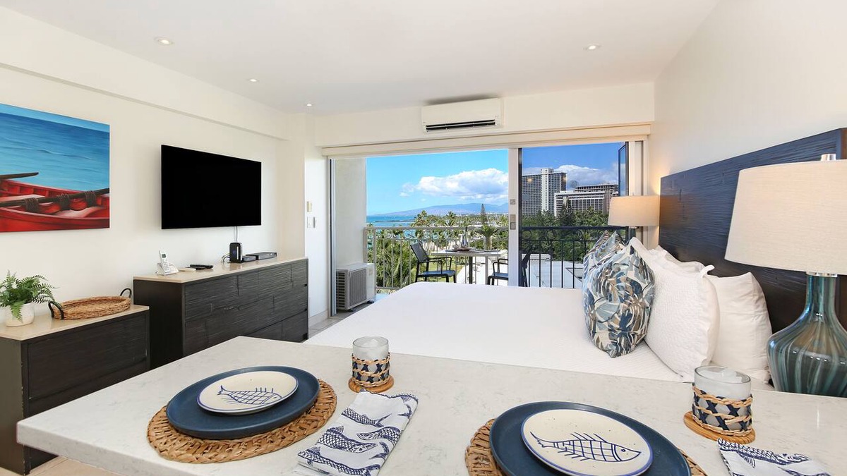 Waikiki Condo | Wow! Ocean View Studio at Waikiki Shore, Just Steps to Waikiki Beach!