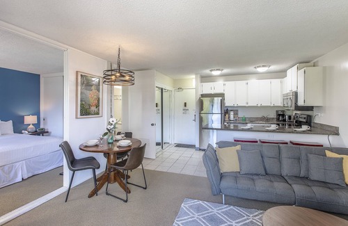 Waikiki Condo | Contemporary 1 BDRM Condo at the Four Paddle w/Laundry, AC, & FREE Parking!