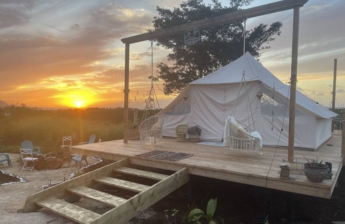 Waialee RV Rental | Peaceful Glamping tent on Farm w/ocean views
