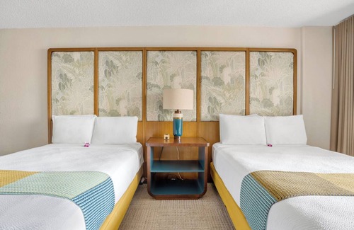 Waikiki Hotel | Reimagined 1957 Double Room w/Private Balcony | Pool + Wet Bar | 2 Units