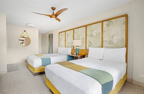 Waikiki Hotel | Reimagined 1957 Double Room w/Private Balcony | Pool + Wet Bar | 2 Units
