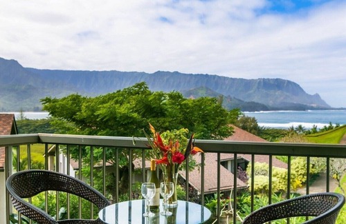 Princeville Resort | Romantic Studio at HBR - Private Lanai & Unmatched Bali Hai + Hanalei Bay Views
