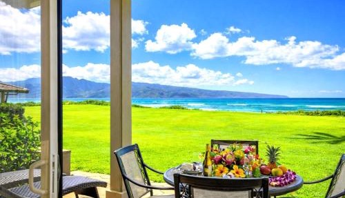 Kapalua Bay Villas Oceanfront 1 BR Sleeps 4 Villas Steps to Beach Complimentary Car with 6 Nights KBV-35G2 by KBM