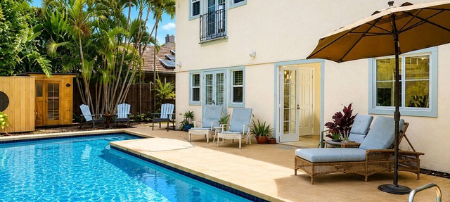 Luxury Baby Beach Retreat Private Pool 1 Min Walk to Beach Sleeps 8