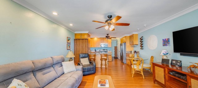 Ocean-view condo with private balcony, washer/dryer, & shared pool/tennis courts