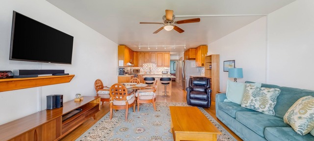 Oceanfront getaway with an outdoor pool, tennis courts, & beach view