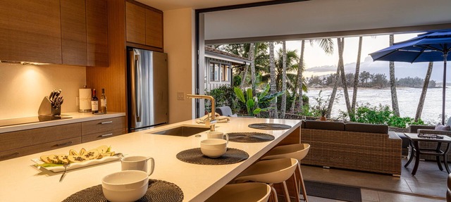 Paia Bay House, ocean front with stunning views from all rooms in the house.