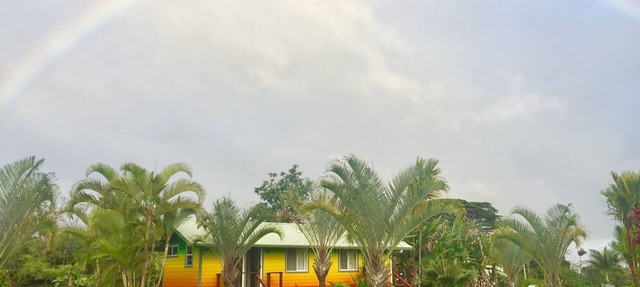 Puna Rainforest Hotspring Retreat -Rainbow Cottage with ocean views