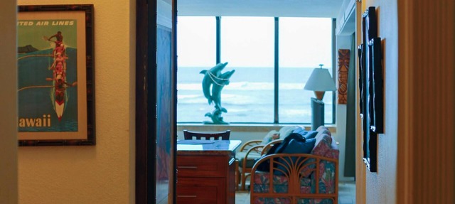 Two Bedroom Ocean Front Condo in Waialua. Awesome 180 degree view of the ocean.
