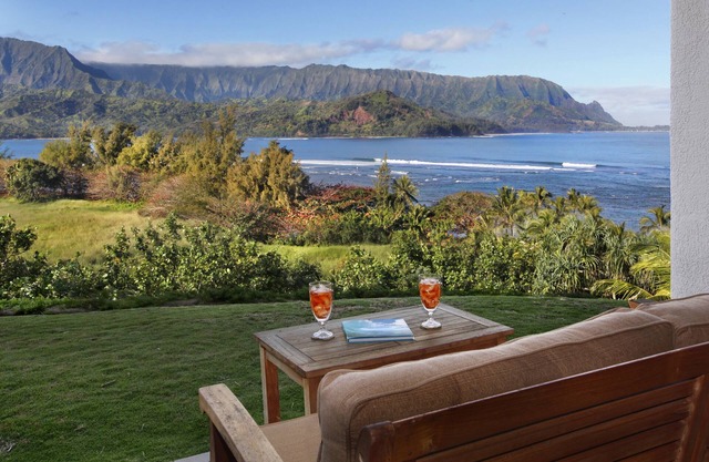 Oceanfront view at Hanalei Bay Resort 9104,5,6 - 6 min walk to the beach