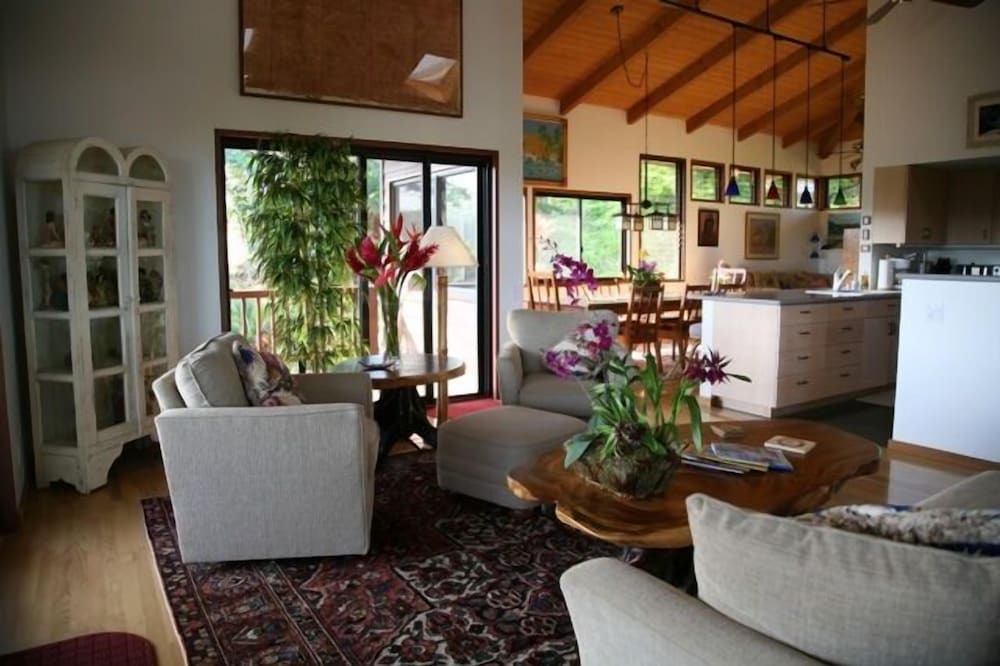 Kalihiwai House | Ridge line home with pool, ocean and valley views