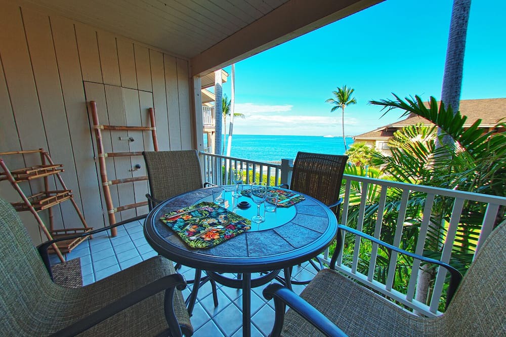 Kailua-Kona Condo | Ocean Front at a Safe Distance! Plus Full View Garden & Pool!