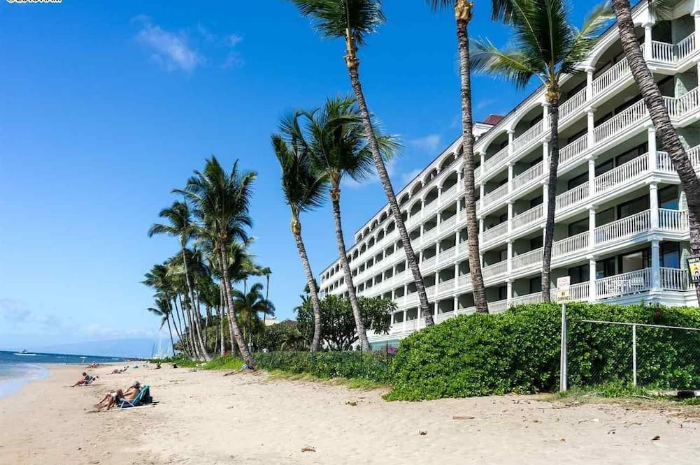 Historic Lahaina Front Street Condo | Beachfront Paradise, Stunning Views, Condo with AC, Steps to the beach!