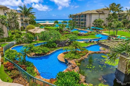 Wailua House | Waipouli G203 Beachfront Resort Pool Slides & AC