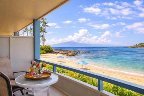 Napili Apartment | Napili Bay Oceanfront Studio Water Front Steps to Beach Complimentary Car with 6 Nights NAB-107 by KBM