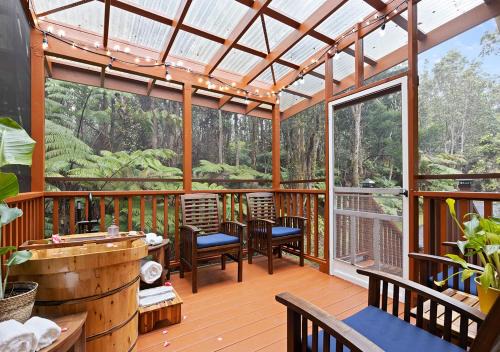 Volcano House | Liko Lehua Cottage-Furo Hot Tub on Deck-Fireplace