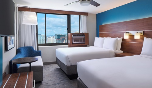 Standard Room, 2 Queen Beds, Partial Ocean View