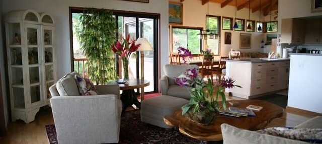 Ridge line home with pool, ocean and valley views