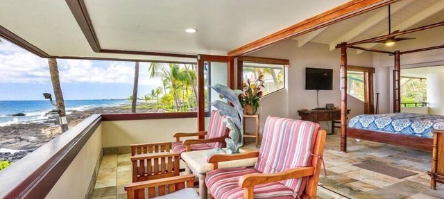 Oceanfront Home | Gated Kona Bay Estates | AC in Bedrooms. Blue Water