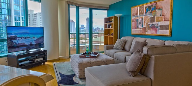 Spectacular High Floor, Fully Furnished 2 Bdrm/2.5 bath With Ocean & City Views