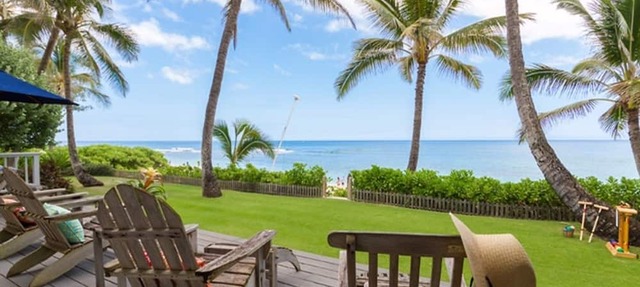 Beach-front Estate - North Shore, private setting, close to Haleiwa & surf spots