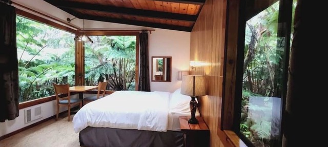 Two private cabins in Volcano, Hawaii perfect for a relaxing getaway.